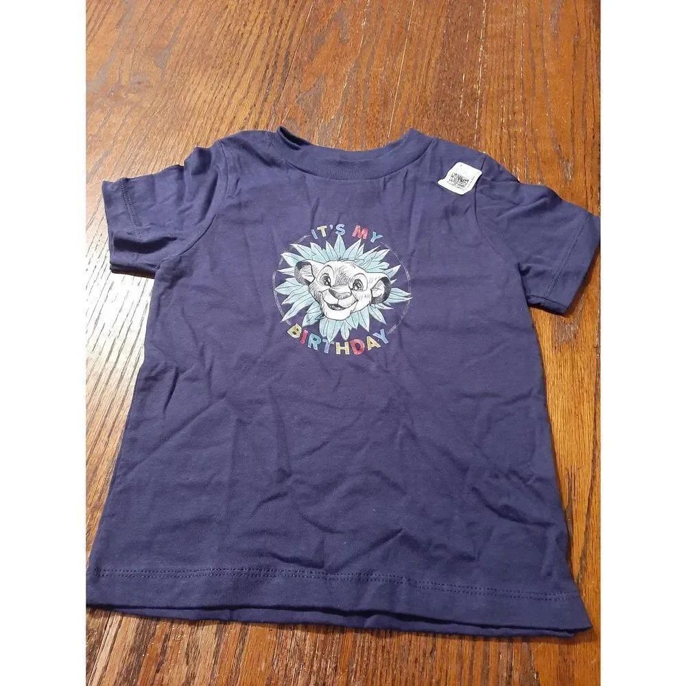 New 2T Lion King Its My Birthday Short Sleeve Crew Neck Tee T-Shirt Top NWT